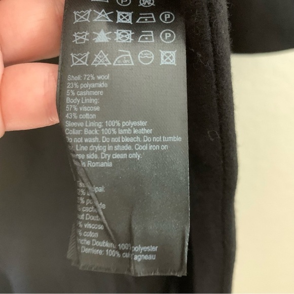 All Saints womens Black Wool one button Leni Coat 6 - Picture 10 of 12